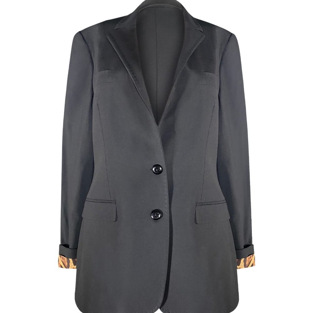 Vintage Dolce & Gabbana Black Blazer Leopard Lining